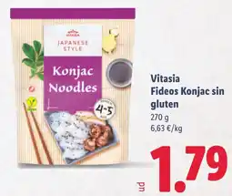 Lidl VITASIA Fideos Konjac sin gluten oferta