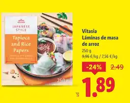 Lidl VITASIA Láminas de masa de arroz oferta