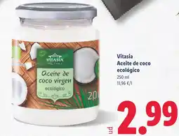 Lidl VITASIA Aceite de coco ecológico oferta