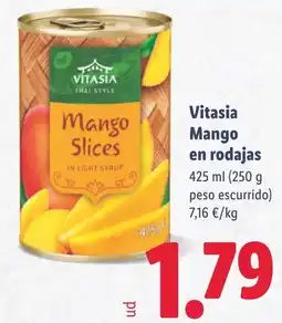 Lidl VITASIA Mango en rodajas oferta