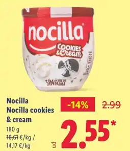 Lidl NOCILLA cookies & cream oferta