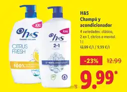 Lidl H&S Champú y acondicionador oferta