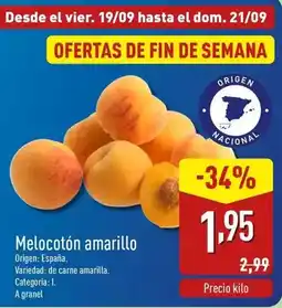 ALDI Origen - melocoton amarillo oferta