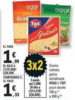 E.Leclerc Oggi - queso rallado, gama señalizadas oferta