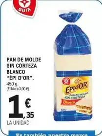 E.Leclerc Guia - pan de molde sin corteza blanco oferta