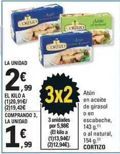 E.Leclerc Cortizo - atun en aceite de girasol o en escabeche oferta