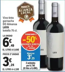 E.Leclerc Laya - vino tinto garnacha do almansa oferta