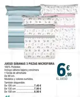 E.Leclerc Juego sabanas 3 piezas microfibra oferta