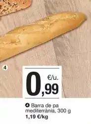 BonpreuEsclat Barra de pa mediterrània oferta