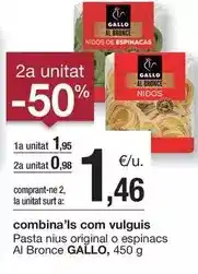BonpreuEsclat Gallo - pasta nius original o espinacs al bronce oferta