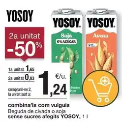 BonpreuEsclat Yosoy - beguda de civada o soja sense sucres afegits oferta
