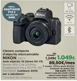 El Corte Inglés Nikon - câmera compacta d'obiectu intercanviable oferta