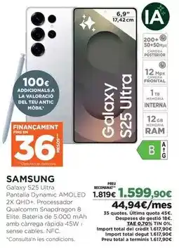 El Corte Inglés Samsung - galaxy s25 ultra oferta