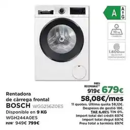 El Corte Inglés Bosch - rentadora de carga frontal oferta