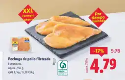 Lidl Pechuga de pollo fileteada oferta