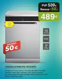 Milar Whirlpool - lavavajillas wfc3c3pfx oferta