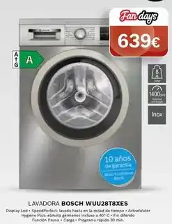 Milar Bosch - lavadora wuu28t8xes oferta