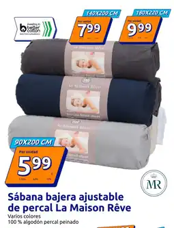Action Sábana bajera ajustable de percal La Maison Rêve oferta