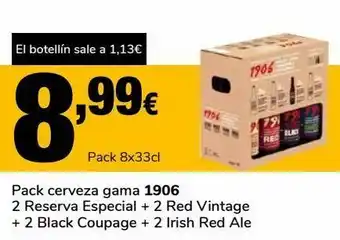 Supeco Pack cerveza gama 1906 2 reserva especial + red vintage + 2 black coupage + 2 irish red ale oferta