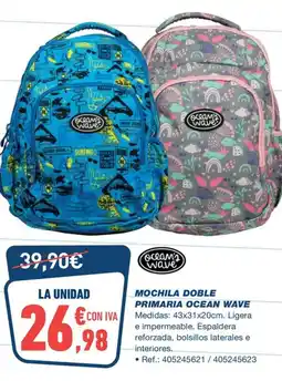 Bureau Vallée Mochila doble primaria ocean wave oferta