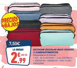Bureau Vallée Estuche escolar maxi school 3 compartimentos oferta