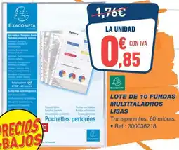 Bureau Vallée Lote de 10 fundas multitaladros lisas oferta
