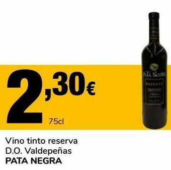 Supeco Vino tinto reserva d.o. valdepeñas pata negra oferta