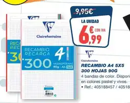 Bureau Vallée Recambio a4 5x5 300 hojas 90g oferta