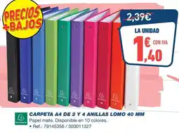 Bureau Vallée Carpeta a4 de 2 y 4 anillas lomo 40 mm oferta
