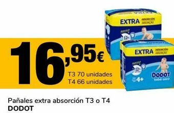 Supeco Pañales extra absorción t3 o t4 dodot oferta