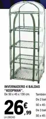 E.Leclerc Koopman - invernadero 4 baldas oferta