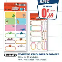 Bureau Vallée CLEOPATRE Etiquetas escolares cleopatre oferta
