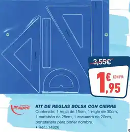 Bureau Vallée MAPED Kit de reglas bolsa con cierre oferta
