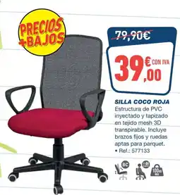 Bureau Vallée Silla coco roja oferta