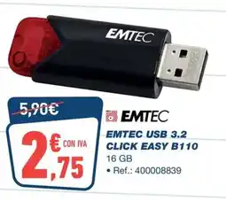 Bureau Vallée EMTEC Usb 3.2 click easy b110 oferta