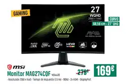 PCBox MSI Monitor MAG274CQF MS14439 oferta
