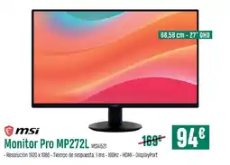 PCBox MSI Monitor Pro MP272L MS14521 oferta