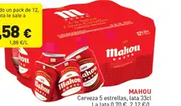 Hiperber MAHOU Cerveza 5 estrellas oferta