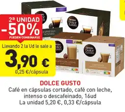 Hiperber DOLCE GUSTO Café en cápsulas cortado, café con leche, intenso o descafeinado oferta
