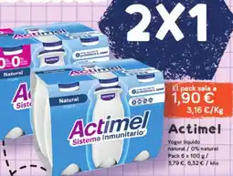 Hiperber ACTIMEL Yogur líquido natural / 0% natural oferta
