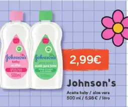 Hiperber JOHNSON'S Aceite baby / aloe vera oferta