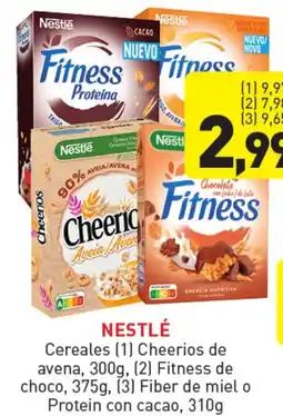 Hiperber NESTLÉ Cereales Cheerios de avena Fitness de choco Fiber de miel o Protein con cacao oferta
