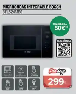 Milar BOSCH Microondas integrable bfl524mb0 oferta