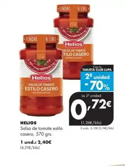 Supermercados Lupa HELIOS Salsa de tomate estilo casero oferta