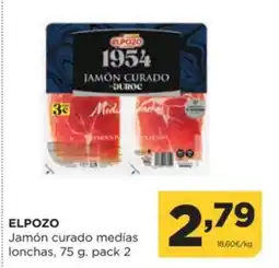 Alimerka ELPOZO Jamón curado medias lonchas oferta