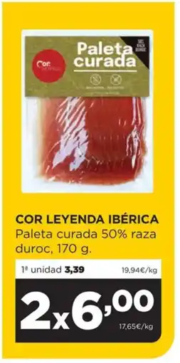 Alimerka COR LEYENDA IBÉRICA Paleta curada 50% raza duroc oferta