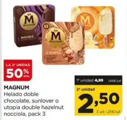 Alimerka MAGNUM Helado doble chocolate, sunlover o utopia double hazelnut nocciola, pack 3 oferta