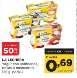 Alimerka LA LECHERA Yogur con arándanos fresas o melocotón oferta