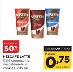Alimerka NESCAFÉ LATTE Café cappuccino, descafeinado o cookies oferta