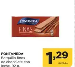 Alimerka FONTANEDA Barquillo finos de chocolate con leche oferta